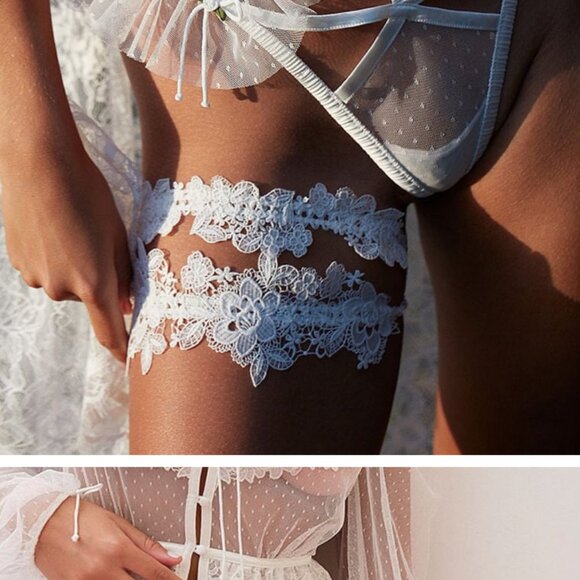 new FOR LOVE AND LEMONS ETERNAL ROSE LACE GARTER BRIDE WEDDING - Picture 1 of 2